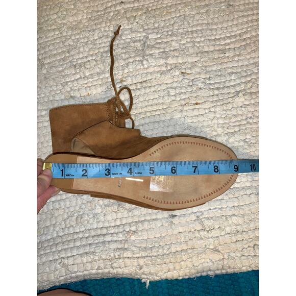 NEW DOLCE VITA NEUTRAL SUEDE GLADIATOR GHILLIE WEDGE SANDALS BOOTIES - Picture 9 of 9